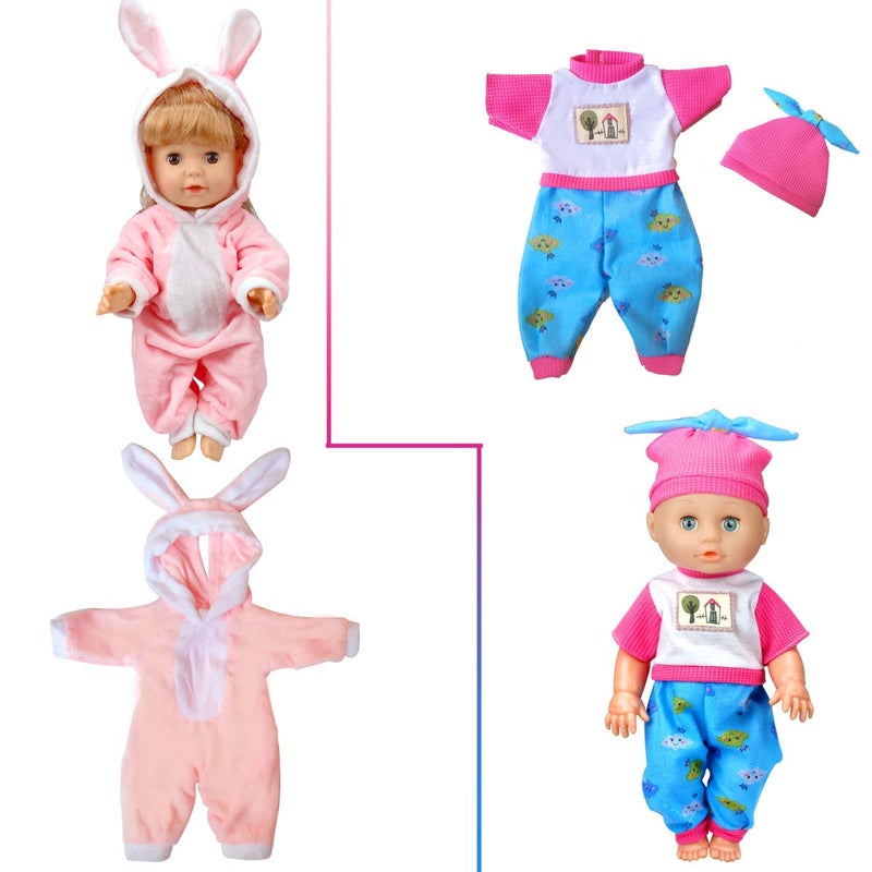 WONDOLL 8-Sets Alive Baby-Doll-Clothes for 12 inch Baby Dolls 10-11-12 inch Handmade Clothing Lovely Hat Dress and Outfits Accessories Christmas Birthday for Little Girl - Image 4